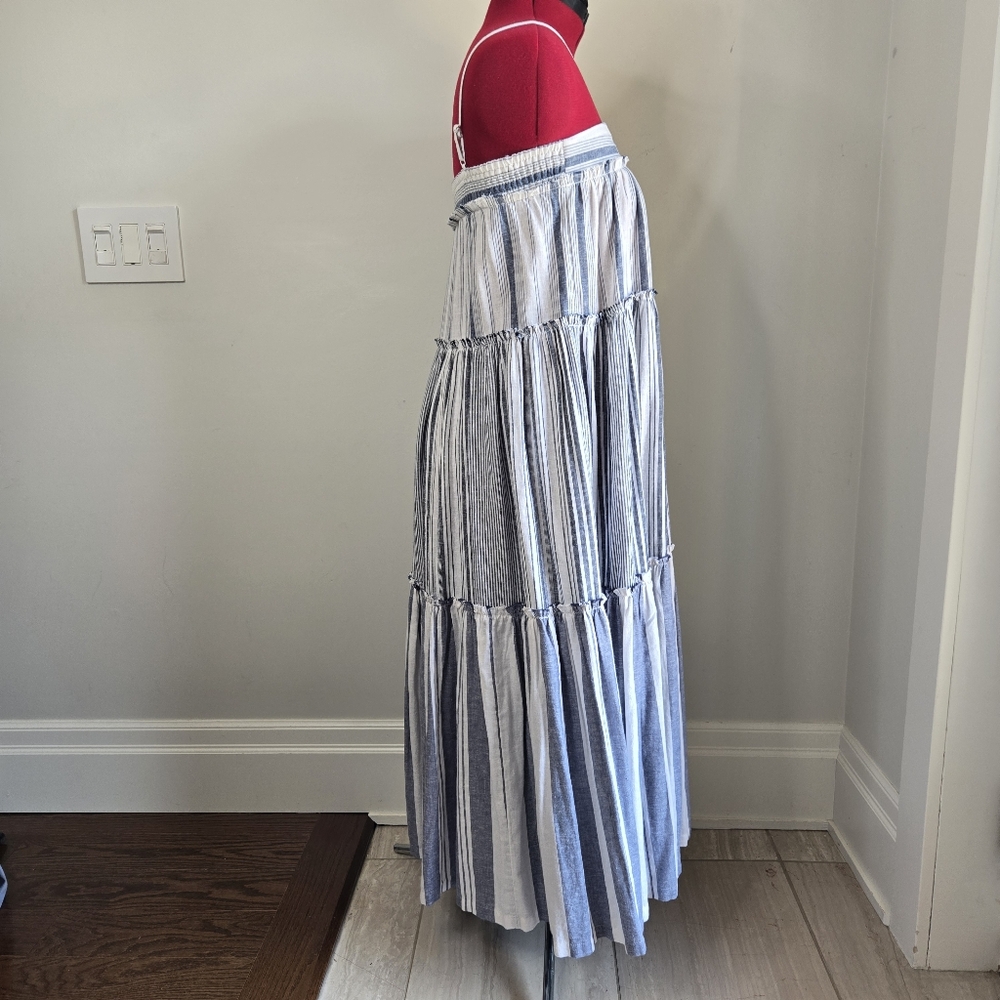 NWOT J CREW Linen Flounced Cover Up Beach Sun Strappy Maxi Dress* White … - Picture 8 of 14